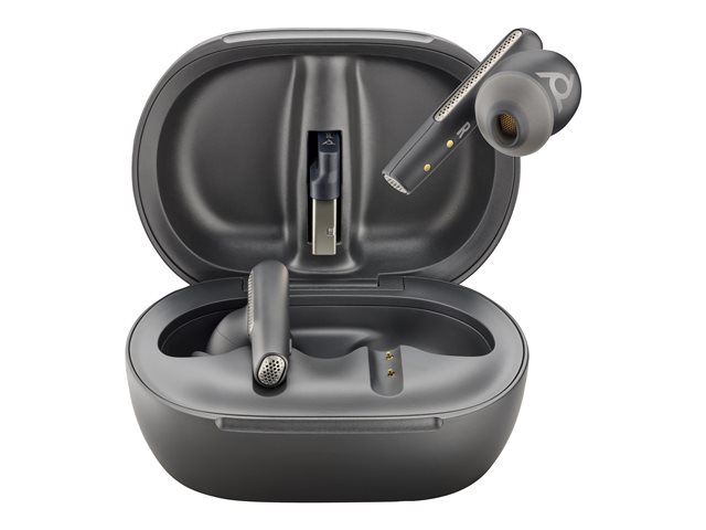 Poly Voyager Free 60+ UC Carbon Black Earbuds +BT700 USB-C Adapter +Touchscreen Charge Case