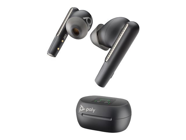 Poly Voyager Free 60+ UC Carbon Black Earbuds +BT700 USB-C Adapter +Touchscreen Charge Case
